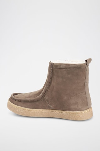 Bottines plateformes fourrées en nubuck Barleigh Pull - Taupe