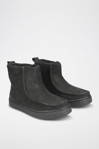Bottines plateformes fourrées en nubuck Barleigh Pull - Noir