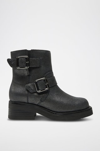 Bottines en cuir Rebelle - Gris foncé