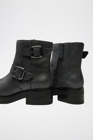 Bottines en cuir Rebelle - Gris foncé