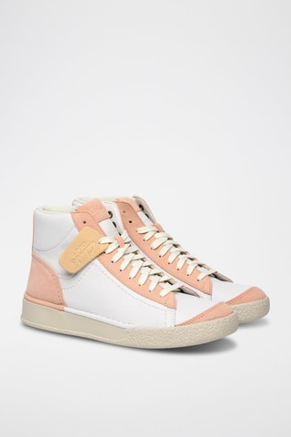 Baskets montantes en cuir CraftCup Rise - Rose clair