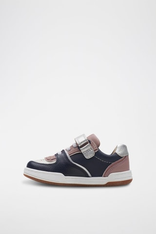 Baskets en cuir Fawn Craft - Vieux rose et bleu marine