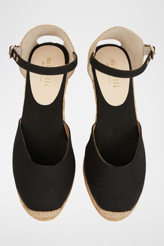 Espadrillas con zeppa - Nero