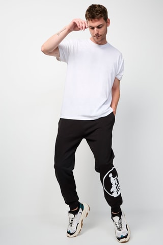 Pantaloni sportivi in cotone organico Moledo Logo - Nero