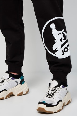 Pantaloni sportivi in cotone organico Moledo Logo - Nero