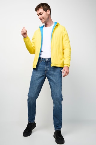 Giacca double face con cappuccio Vigo - Giallo e azzurro