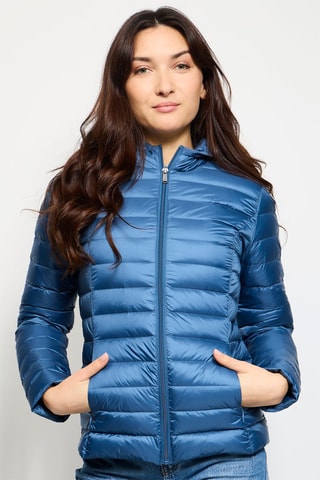 Piumino con cappuccio Cloe - Blu