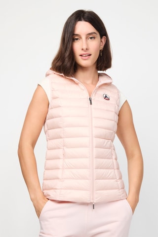 Doudoune sans manches à capuche Mali - Rose poudré