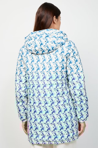 Dubbelzijdige Gewatteerde Jas met Capuchon Roma - Wit en Blauw