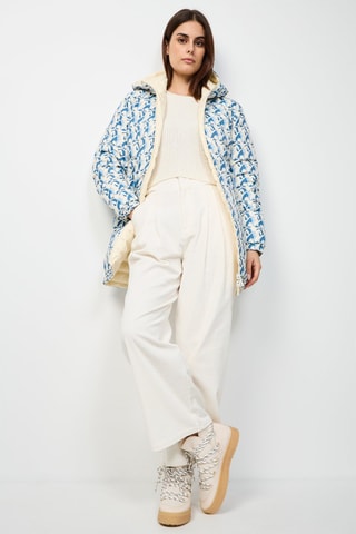 Dubbelzijdige Gewatteerde Jas met Capuchon Roma - Wit en Blauw