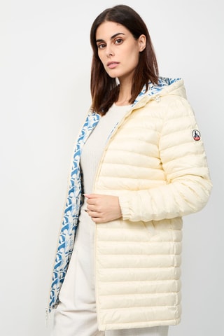 Dubbelzijdige Gewatteerde Jas met Capuchon Roma - Wit en Blauw