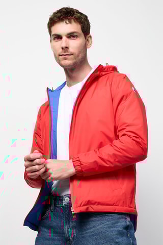 Giacca double face con cappuccio Vigo - Rosso e blu