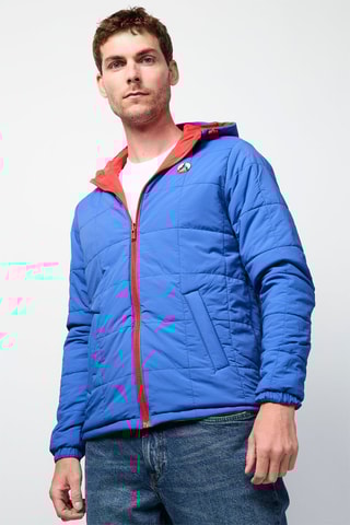 Giacca double face con cappuccio Vigo - Rosso e blu