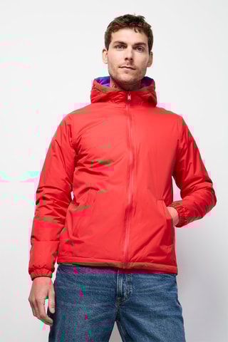Giacca double face con cappuccio Vigo - Rosso e blu