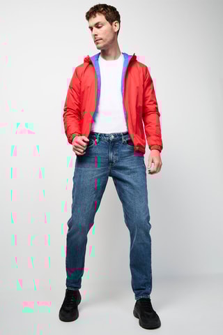 Giacca double face con cappuccio Vigo - Rosso e blu