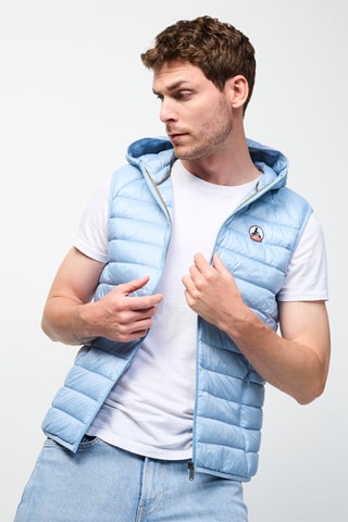 Piumino senza maniche con cappuccio Pat - Azzurro