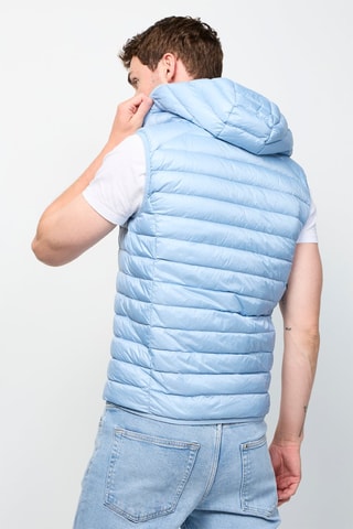 Piumino senza maniche con cappuccio Pat - Azzurro