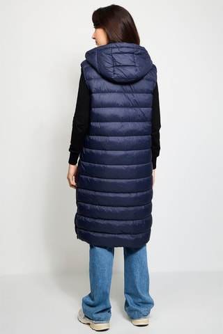 Lange Gewatteerde Jas Lola - Marineblauw