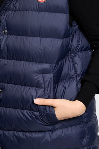 Lange Gewatteerde Jas Lola - Marineblauw