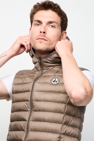 Bodywarmer met Capuchon Pat - Taupe