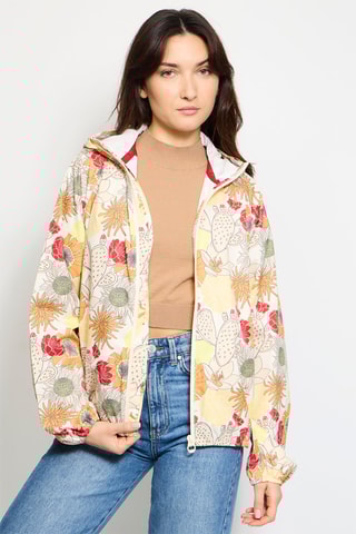 Giacca a vento con cappuccio Singapore - Arancione e bianco