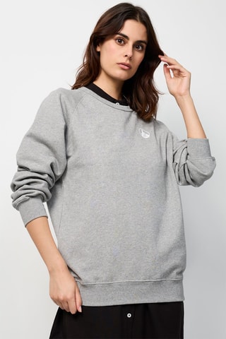 Sweater Camino met Logo - Gemêleerd Lichtgrijs