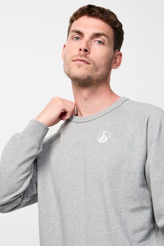Sweater Camino met Logo - Gemêleerd Lichtgrijs