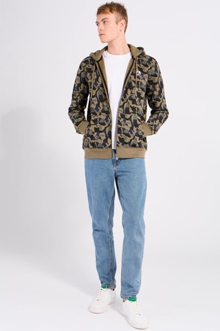 Sweater met Capuchon Mexico Print Kaki