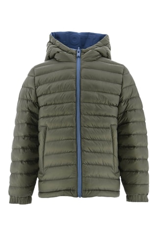 Piumino double face con cappuccio Zurich - Blu e kaki