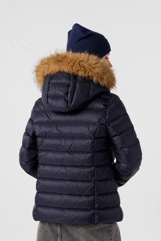 Gewatteerde Jas met Capuchon Luxe - Marineblauw