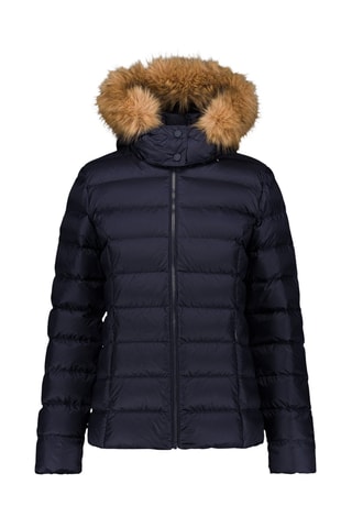 Gewatteerde Jas met Capuchon Luxe - Marineblauw