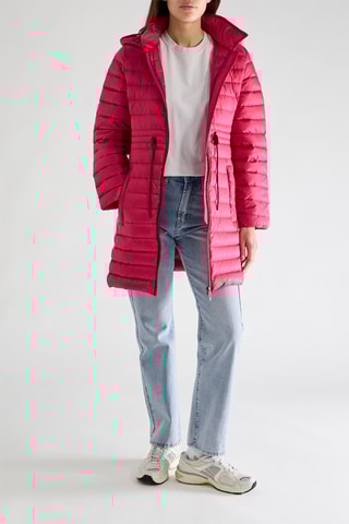 Lange Gewatteerde Jas Vero - Fuchsia