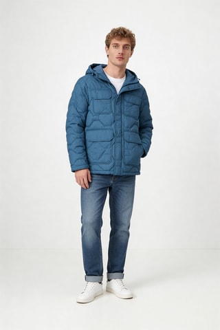 Piumino con cappuccio Andrew - Blu