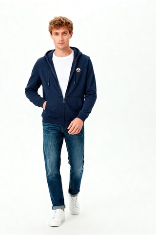 Sweater relaxed met Capuchon - Marineblauw