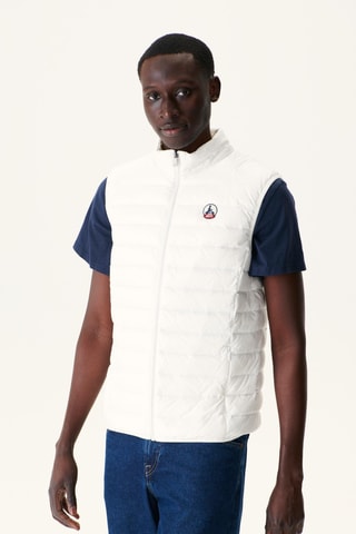 Mouwloze Gewatteerde Jas Slim Fit - Wit