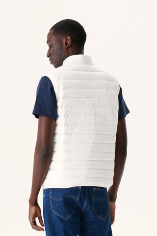 Mouwloze Gewatteerde Jas Slim Fit - Wit