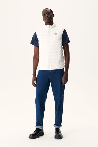 Mouwloze Gewatteerde Jas Slim Fit - Wit