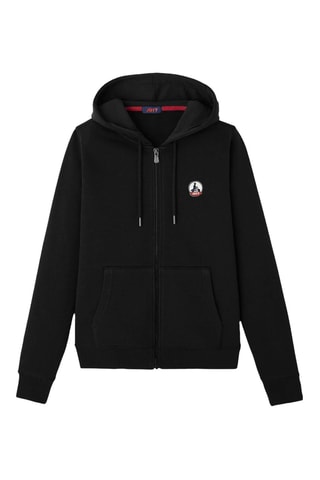 Felpa slim con cappuccio - Nero