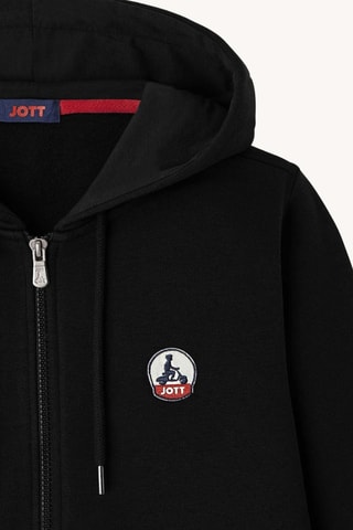 Felpa slim con cappuccio - Nero