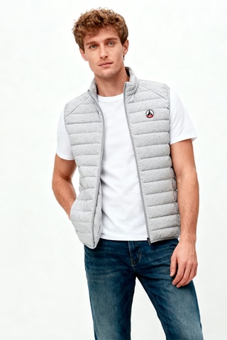 Mouwloze Gewatteerde Jas Slim Fit - Lichtgrijs