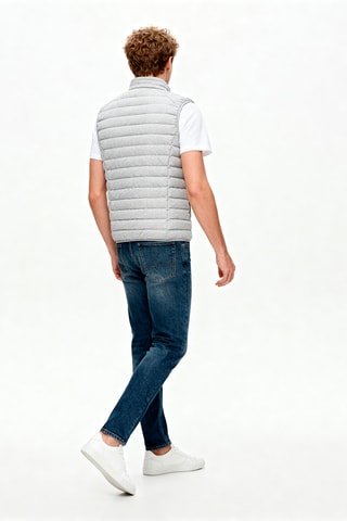 Mouwloze Gewatteerde Jas Slim Fit - Lichtgrijs