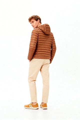 Piumino slim con cappuccio - Cammello