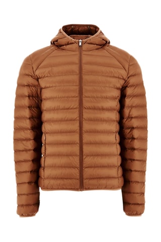 Piumino slim con cappuccio - Cammello