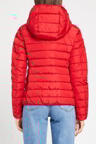 Gewatteerde Jas met Capuchon Rood