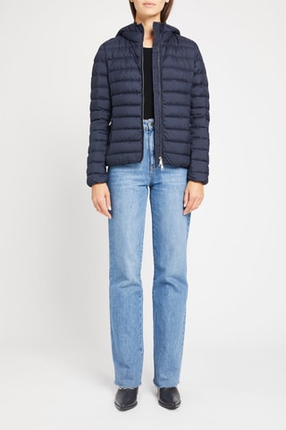 Gewatteerde Jas met Capuchon Marineblauw