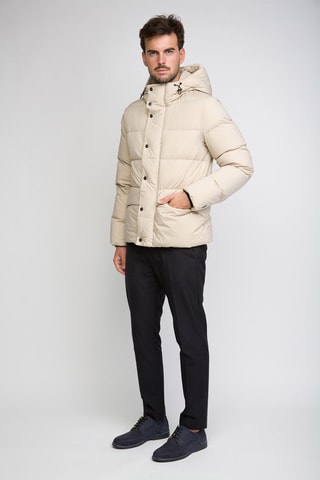 Gewatteerde Jas met Capuchon - Beige