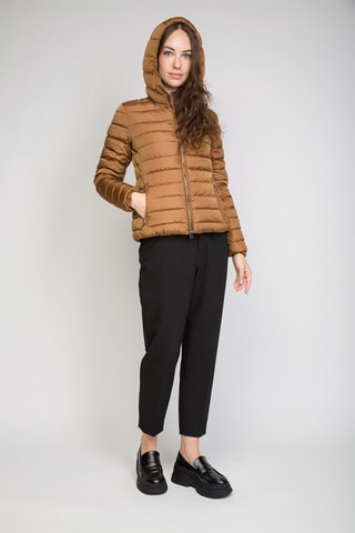 Gewatteerde Jas met Capuchon - Lichtbruin