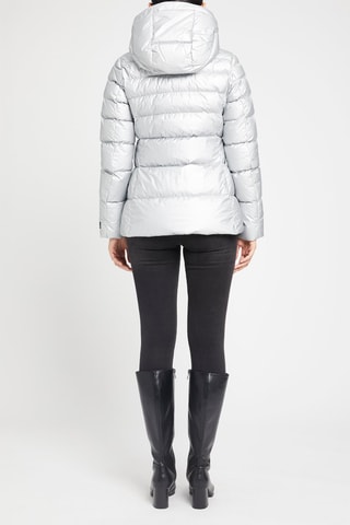 Gewatteerde Jas met Capuchon Zilverkleurig