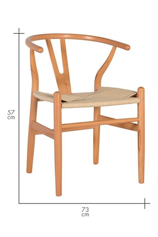 2 chaises en hêtre - 50 x 73 x 57 cm