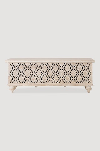Banc - Beige - En bois de manguier - 116 x 45 x 40 cm